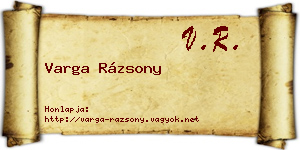 Varga Rázsony névjegykártya